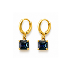 Navy Blue Square Stone Earrings