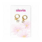 Gold Earrings with Sparkling Stone