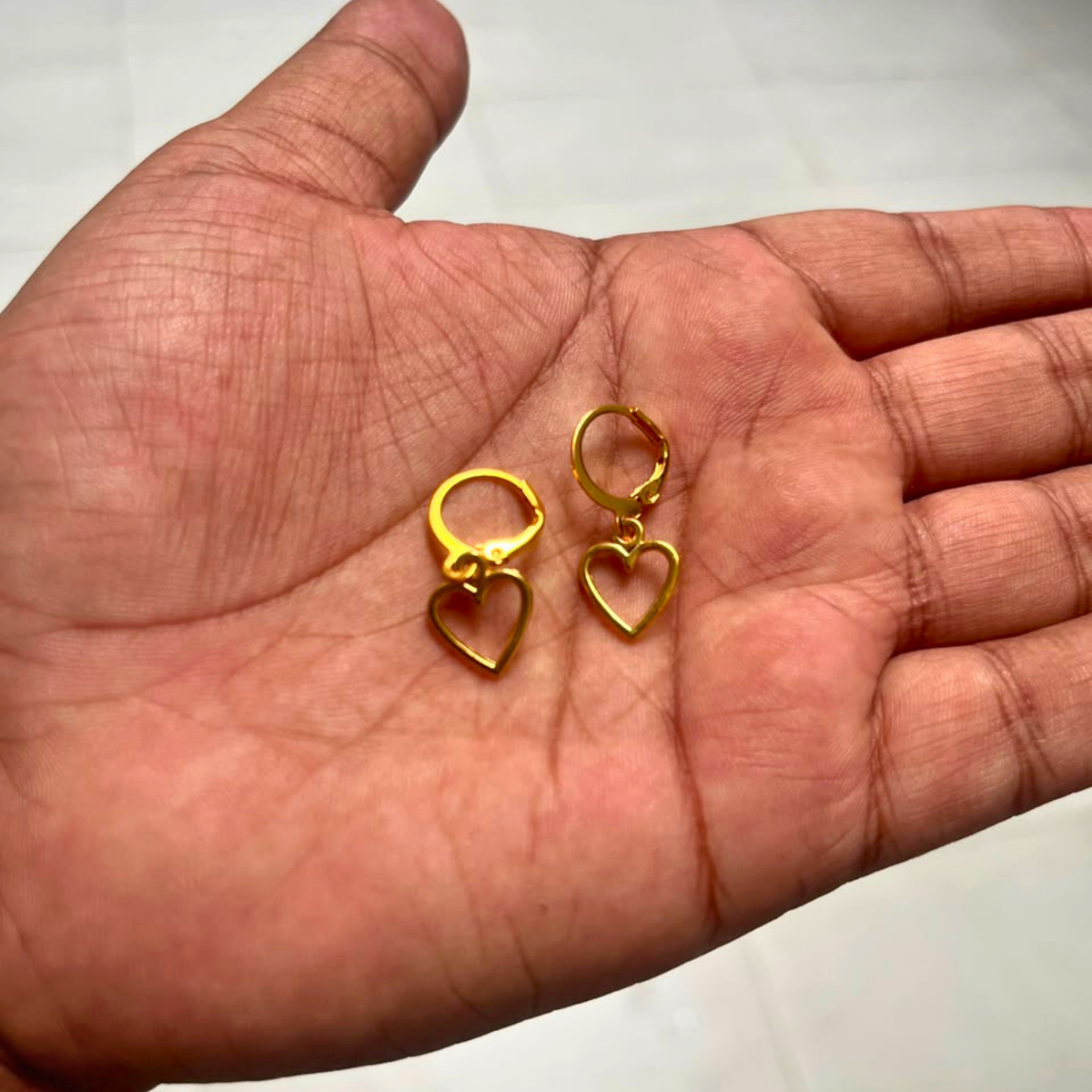 Gold Heart Hoop Earrings