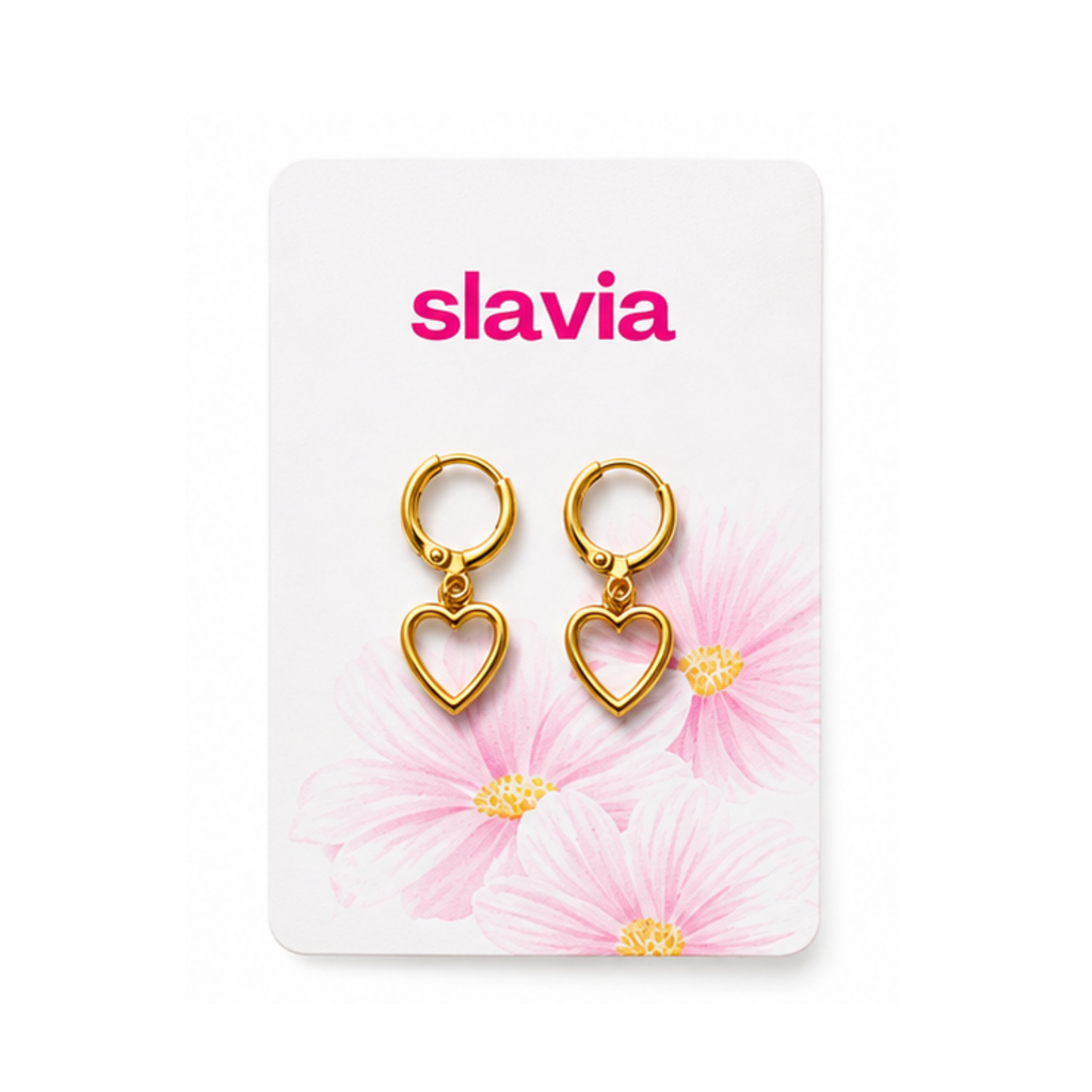 Gold Heart Hoop Earrings