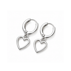Silver Heart Hoop Earrings