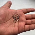Silver Heart Hoop Earrings