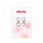 Silver Heart Hoop Earrings