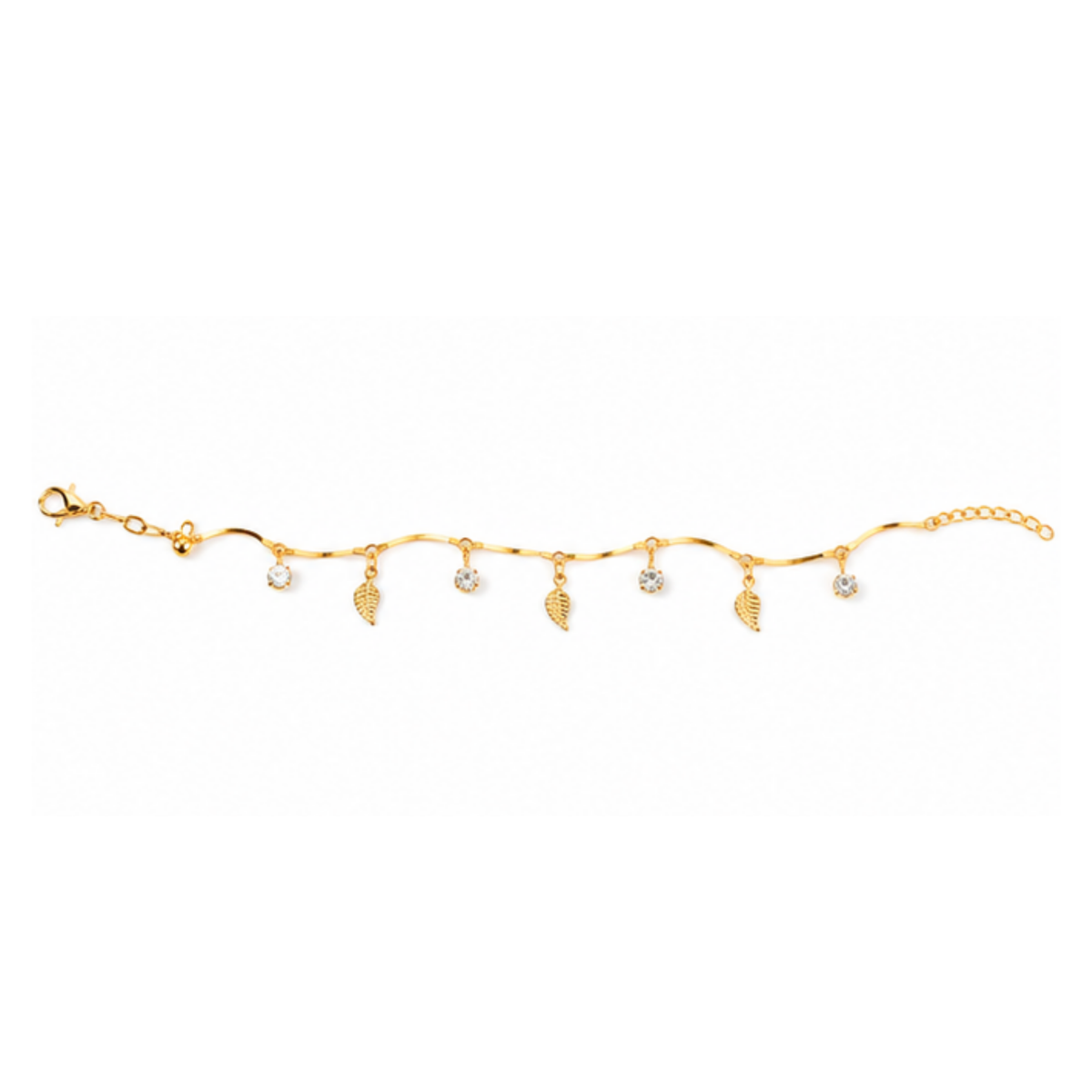 Golden Leaf Charm Bracelet