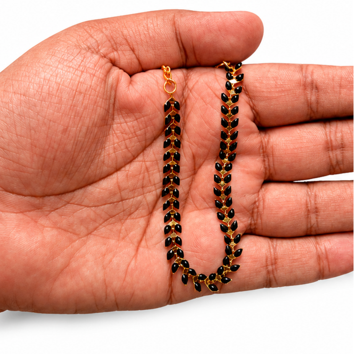 Black Leaf Chain Bracelet
