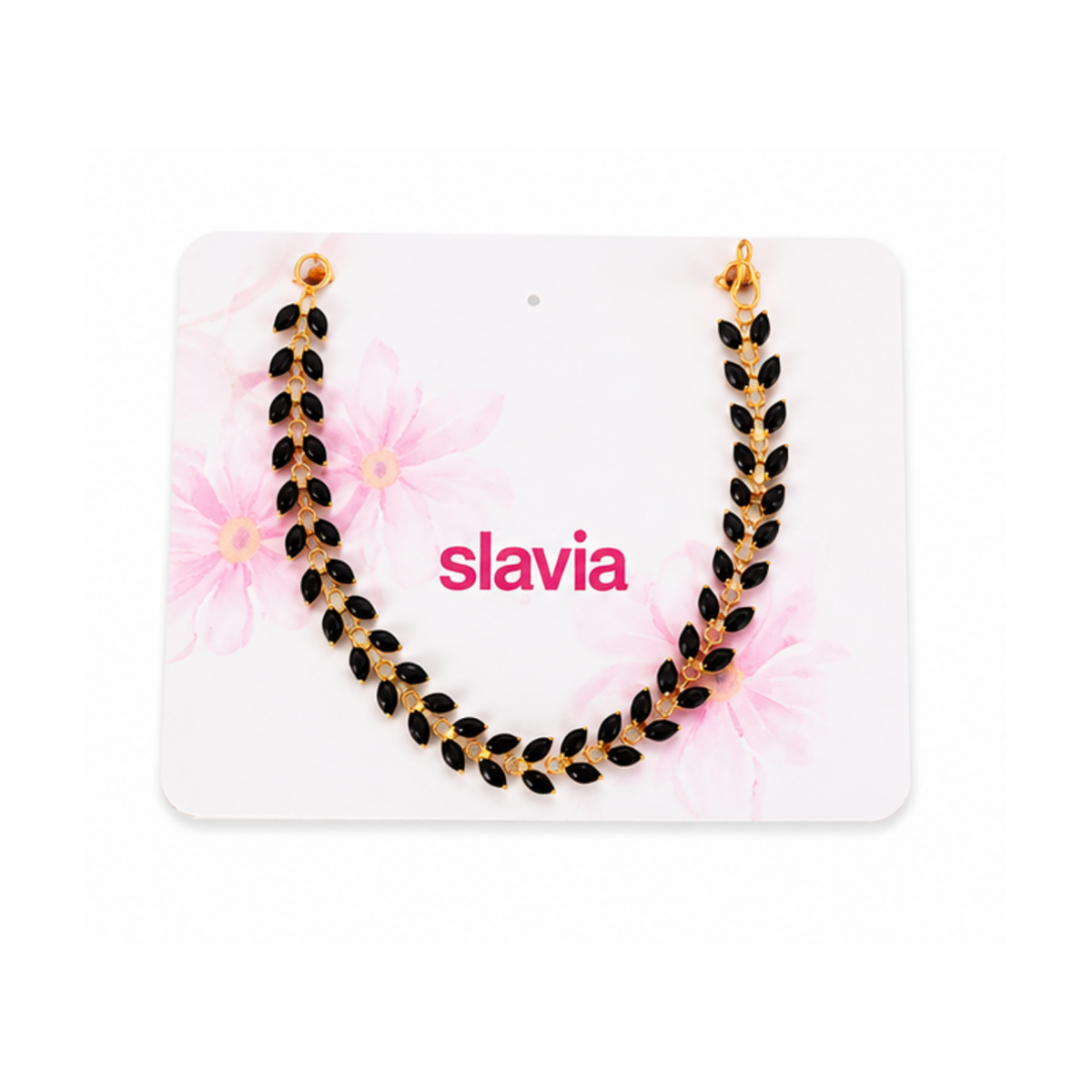 Black Leaf Chain Bracelet