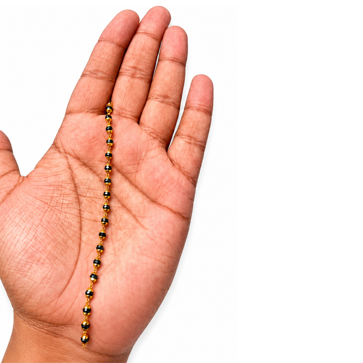 Black Bead Chain Bracelet
