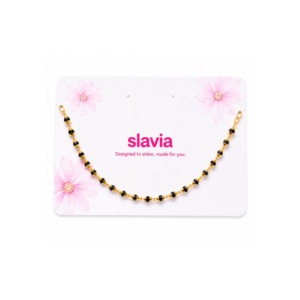 Black Bead Chain Bracelet