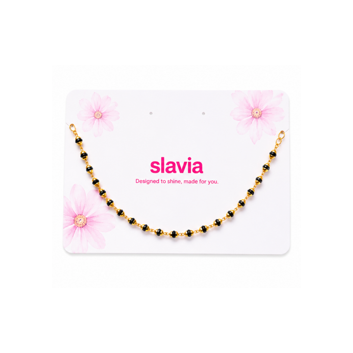 Black Bead Chain Bracelet