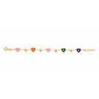 Multicolor Heart Charm Bracelet